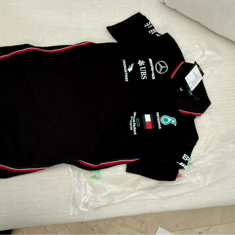 Mercedes AMG Petronas Kids Black Polo Shirt